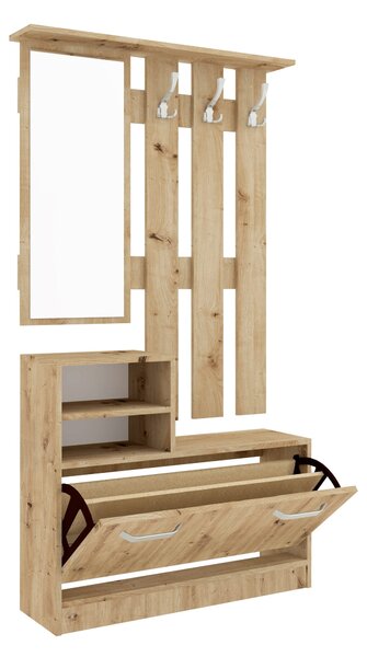 Cuier haaus Lyon, Stejar Artisan, L 85 x l 24 x H 180 cm