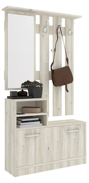 Cuier haaus Lyon, Stejar Alb, L 85 x l 24 x H 180 cm
