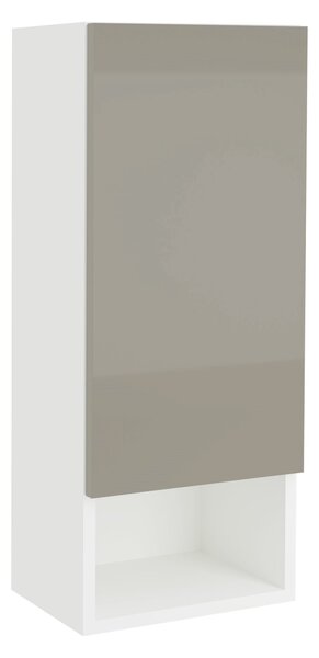 Corp haaus Zed, Suspendat, 1 Usa, Gri Lucios/Alb, MDF, L 30 x l 22 x 72 cm
