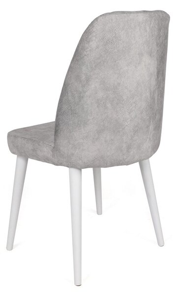 Set haaus Dallas, Gri/Alb, textil, picioare metalice