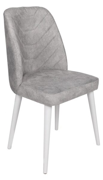 Set haaus Dallas, Gri/Alb, textil, picioare metalice