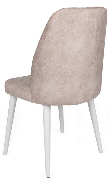 Set haaus Alfa, Crem/Alb, textil, picioare metalice