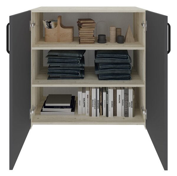 Set haaus V19, Pat 200 x 90 cm, Stejar Alb/Antracit