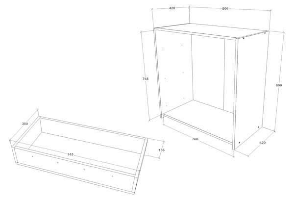 Comoda haaus Malmo, 3 Sertare, Stejar Artisan/Argila, 80 x 42 x 80 cm