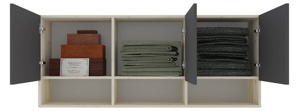 Set haaus V6, Pat 200 x 140 cm, Stejar Alb/Antracit