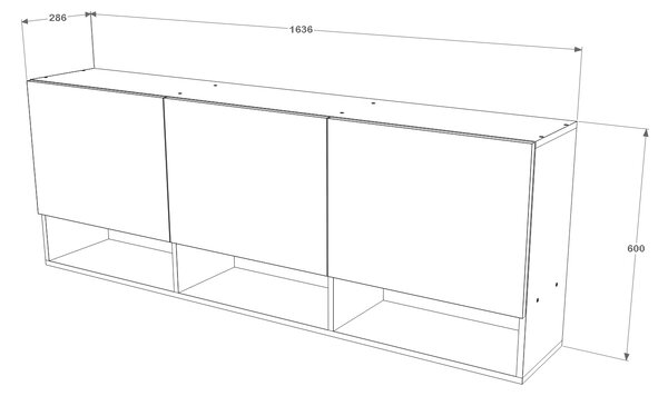 Dulap haaus Malmo, 3 Usi, Stejar Artisan/Argila, 164 x 27 x 60 cm