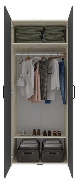 Dressing haaus V4, Stejar Alb/Antracit, L 165 cm