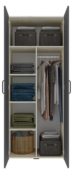 Set haaus V18, Pat 200 x 90 cm, Stejar Alb/Antracit