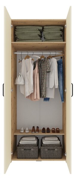 Set haaus V17, Pat 200 x 140 cm, Stejar Artisan/Argila