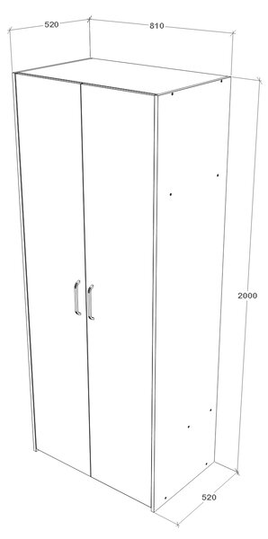 Dulap haaus Malmo, 2 Usi, Stejar Artisan/Argila, 81 x 52 x 200 cm