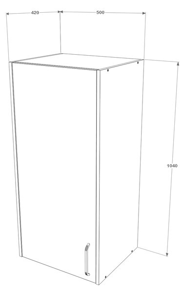 Dulap haaus Malmo, 1 Usa, Stejar Alb/Antracit, 50 x 42 x 104 cm