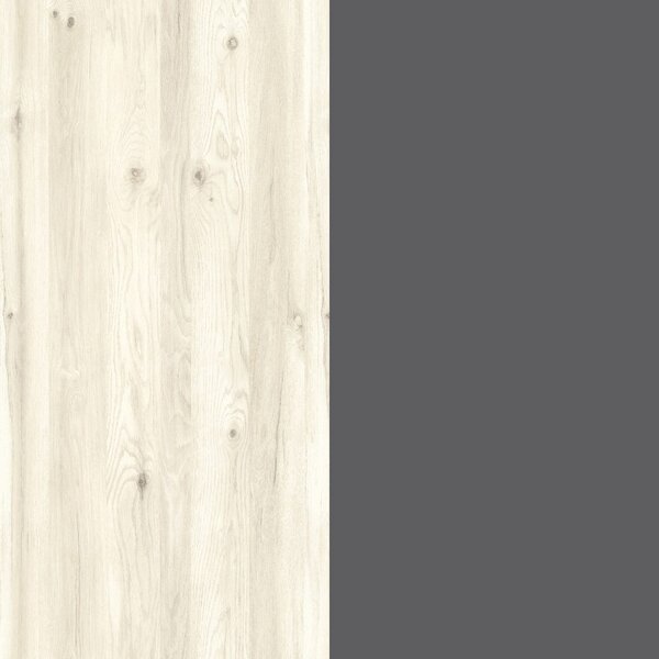 Comoda haaus Malmo, 3 Sertare, 2 Usi, Stejar Alb/Antracit, 120 x 42 x 80 cm
