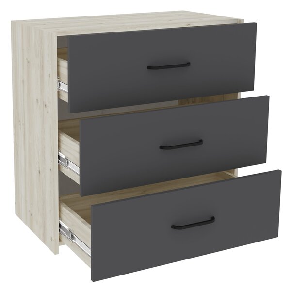 Set haaus V6, Pat 200 x 140 cm, Stejar Alb/Antracit