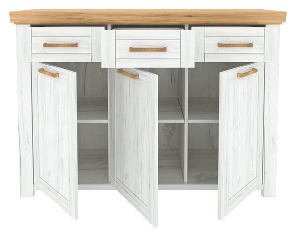 KONDELA Scrin G, stejar craft auriu / stejar craft alb, SUDBURY