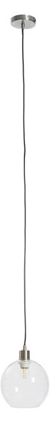 Lustra tip pendul Elven sticla/fier, nichel, 1 bec, diametru 20 cm, 220 V