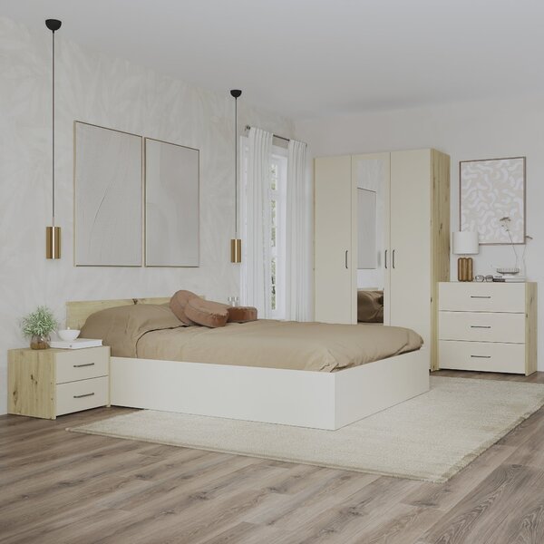Set haaus V4, Pat 200 x 140 cm, Stejar Artisan/Argila