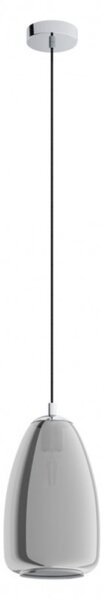 Lustra tip pendul Alobrase I sticla/otel, 1 bec, gri, diametru 20 cm, 230 V