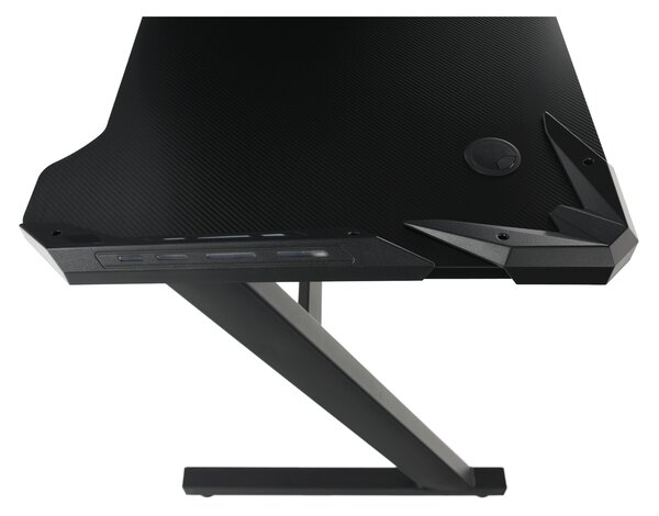 KONDELA Birou PC/birou gaming, negru, JADIS