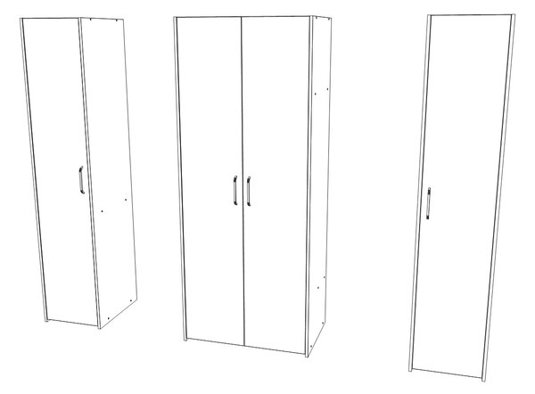 Dressing haaus V4, Stejar Alb/Antracit, L 165 cm