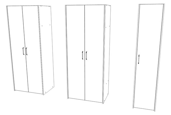 Dressing haaus V1, Stejar Alb/Antracit, L 204 cm