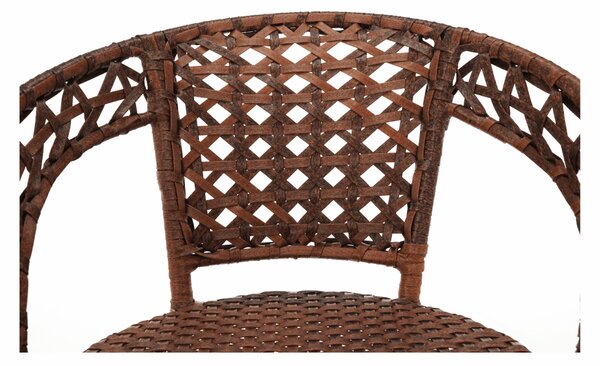 KONDELA Set de grădină din rattan 1 + 2, maro, JARUB