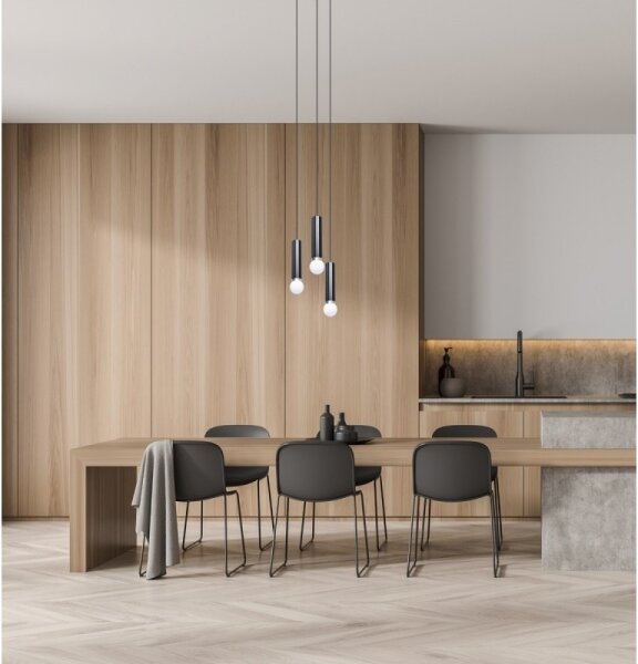 ITALUX PND-33849-3R-BK - Lustra MACERA suspendată pe cablu, 3xE27/40W/230V, neagră