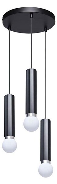 ITALUX PND-33849-3R-BK - Lustra MACERA suspendată pe cablu, 3xE27/40W/230V, neagră