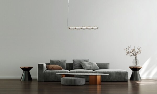 Lustră LED suspendată pe cablu SEVILLA, 25W, 230V, 3000K, aurie - ITALUX PND-34403-5-HBR