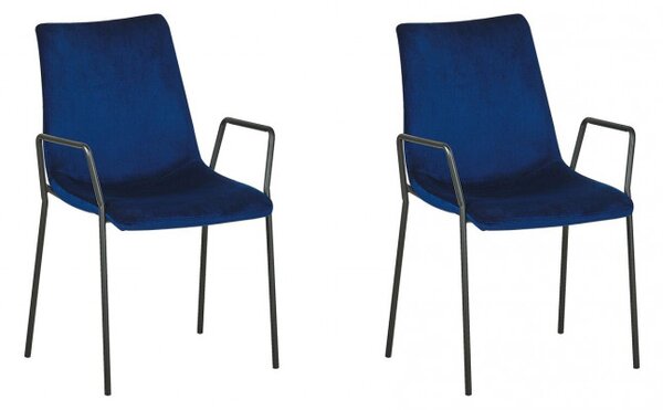 Set de 2 scaune JEFFERSON, albastre, 57 x 60 x 87 cm