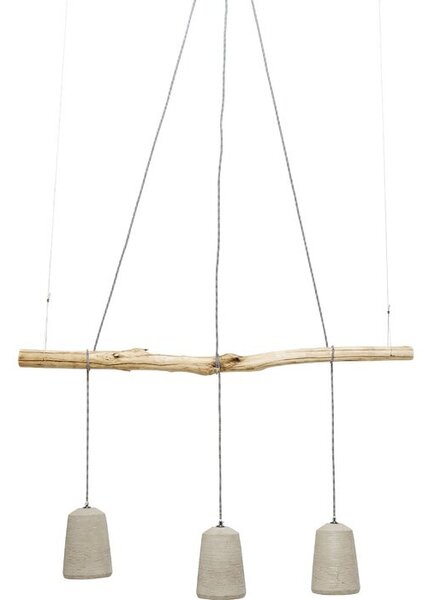 Lustra tip pendul Kare Design, metal/lemn, bej/gri, 235 x 120 x 15 cm, 25w