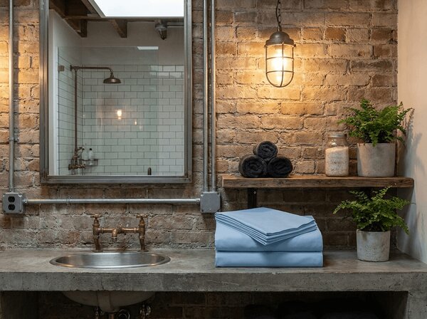 Cearsaf din bumbac STANDARD 140x240 cm, albastru