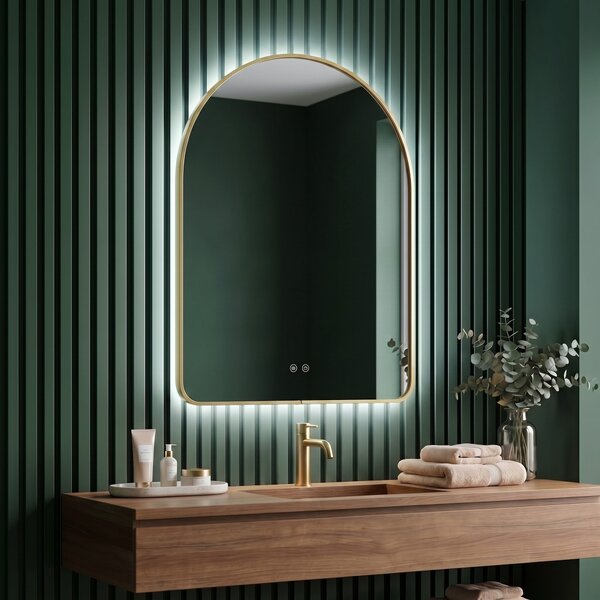 Oglindă LED 80x60cm CAMLOT Brush Gold