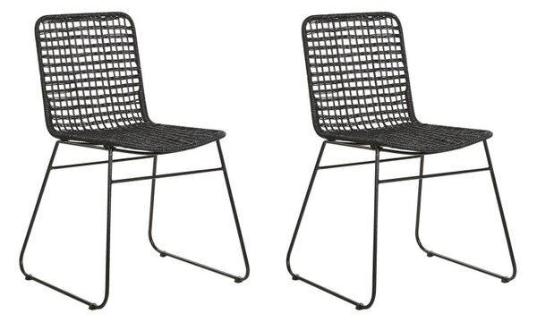 Set de 2 scaune Berito, negru, 56 x 51 x 85 cm