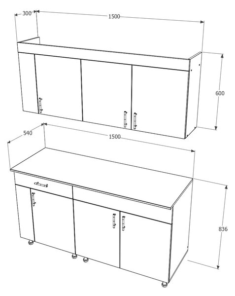 Set haaus Reno, Stejar Sonoma/Verde, L 150 cm