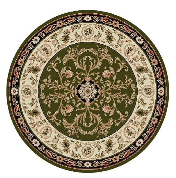 Covor Rotund, Model Lotos 523 310, Verde Rotund, Verde, 100x100