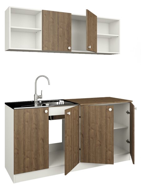 Set haaus Sena, Stejar Bronz/Alb, L 160 cm