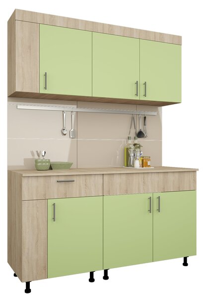 Set haaus Reno, Stejar Sonoma/Verde, L 150 cm