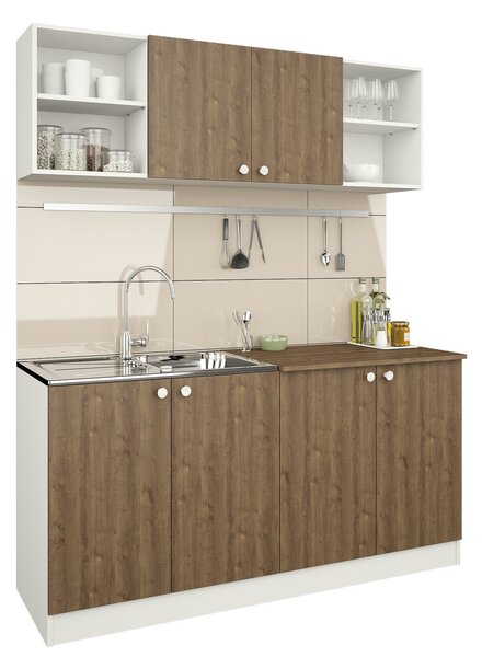 Set haaus Sena, Stejar Bronz/Alb, L 160 cm