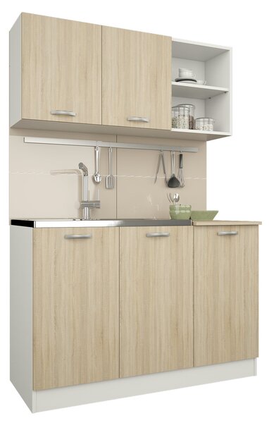 Set haaus Ara, Stejar Sonoma/Alb, L 120 cm