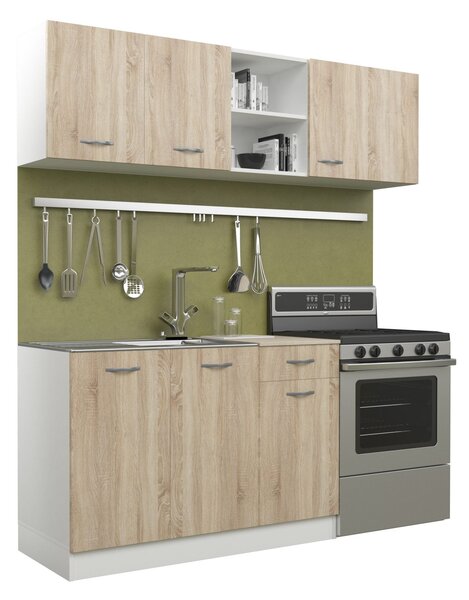 Set haaus Kara, Stejar Sonoma/Alb, L 180 cm