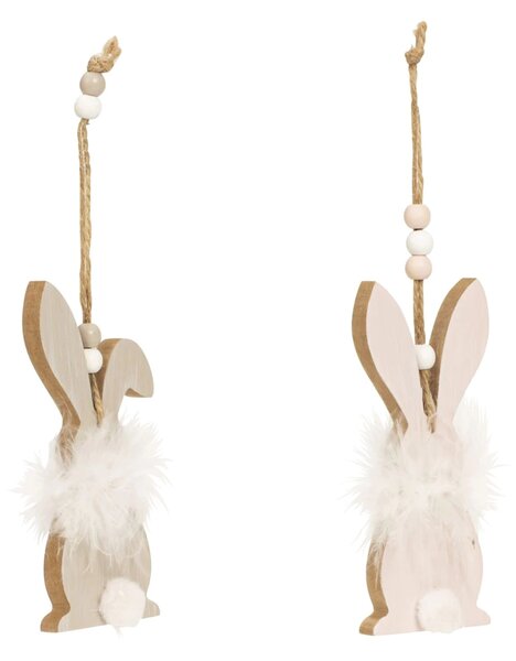 Iepuras din lemn suspendat FLUFFY BUNNY 12 cm - mai multe variante