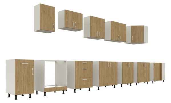 Corp haaus Karo, 1 Sertar, 1 Usa, Lemn Natural/Alb, 40 x 50 x 80 cm
