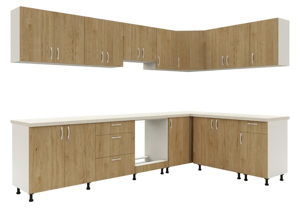 Corp haaus Karo, 1 Sertar, 1 Usa, Lemn Natural/Alb, 40 x 50 x 80 cm