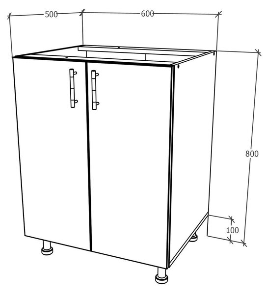 Corp haaus Karo, 2 Usi, Alb, 60 x 50 x 80 cm