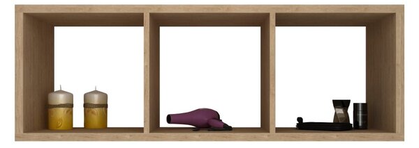 Etajera haaus Lira, 3 Casete, 25mm, Lemn Natural, 113 x 40 x 30 cm