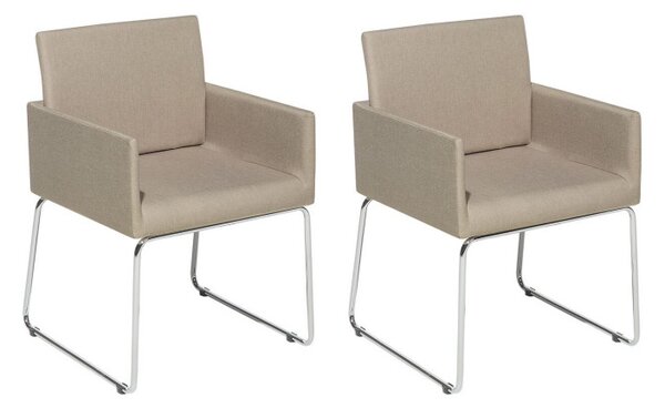 Set de 2 scaune Gomez, bej/argintiu, 54 x 58 x 81 cm