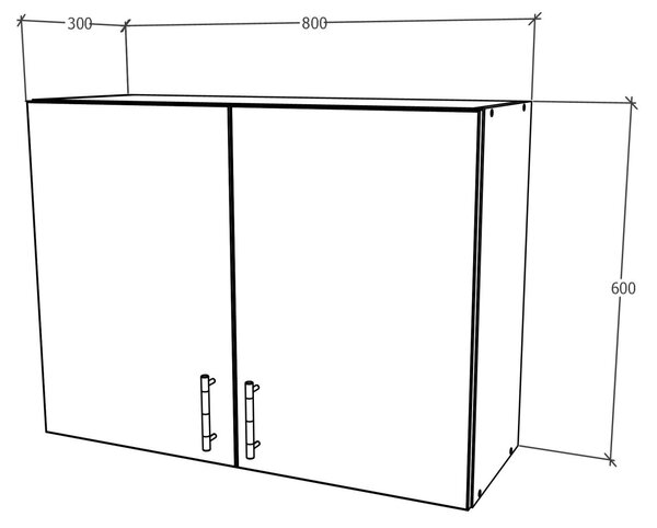 Corp haaus Karo, 2 Usi, Alb, 80 x 30 x 60 cm