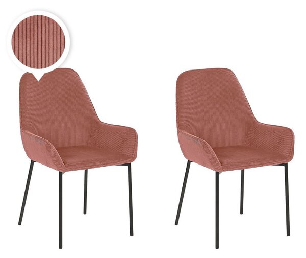 Set de 2 scaune Loverna, roz, 56 x 59 x 89 cm