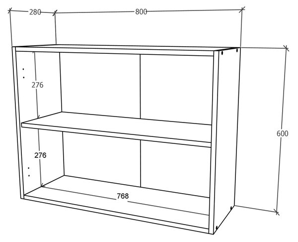 Corp haaus Karo, 2 Usi, Alb, 80 x 30 x 60 cm