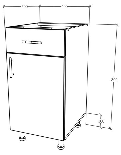 Corp haaus Karo, 1 Sertar, 1 Usa, Stejar Sonoma Inchis/Alb, 40 x 50 x 80 cm